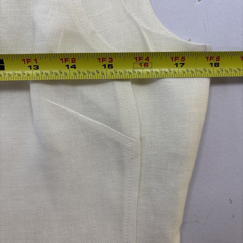 Talbots Signature Irish Linen Ivory Women's Sleeveless Lined Dress Knee Length 4 - Picture 8 of 10